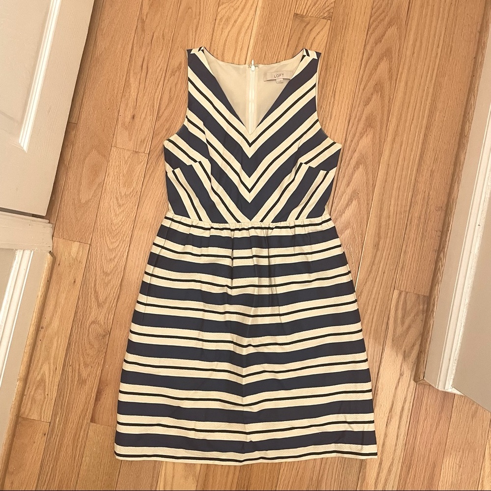 Loft stripped sleeveless dress